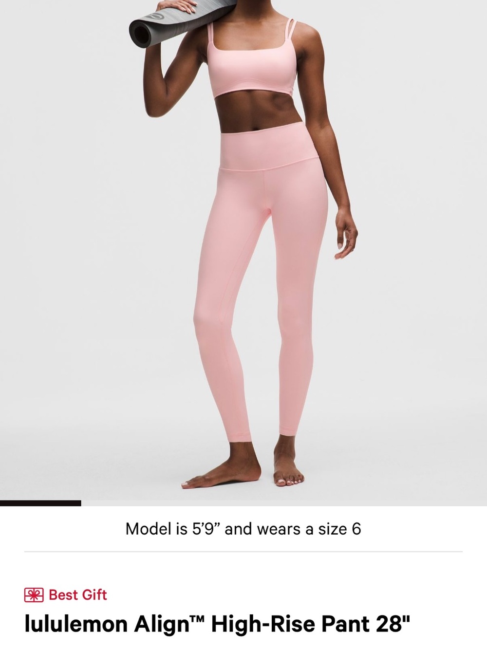 lululemon athletica Light Pink High-Rise Leggings